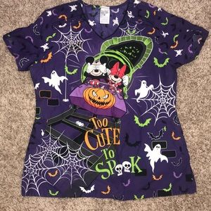 Cherokee Tooniform TooCuteTo Spook Disney ScrubTop